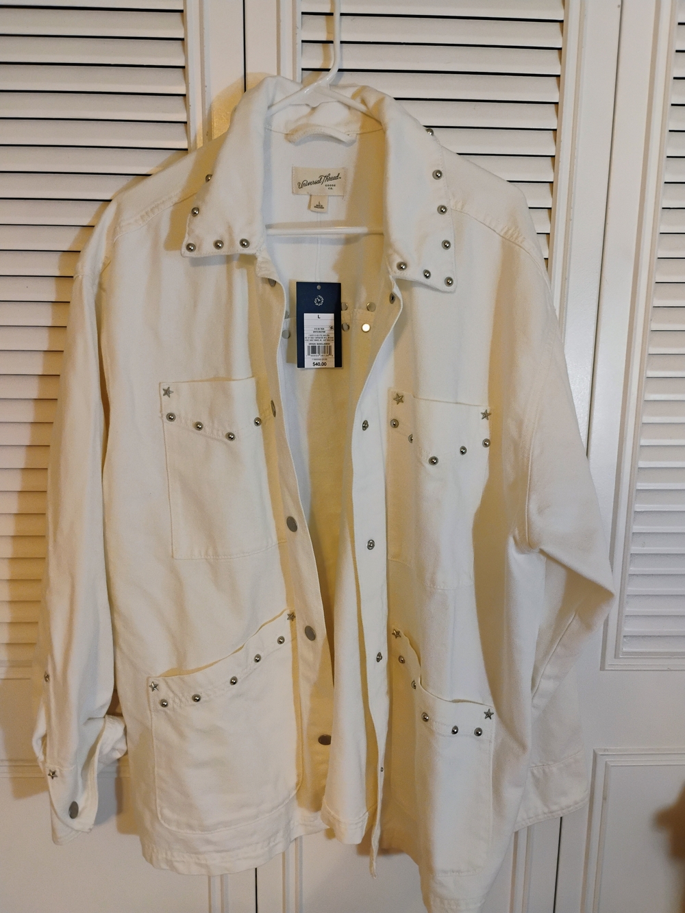Universal Thread White Stud-Accent Utility Jacket